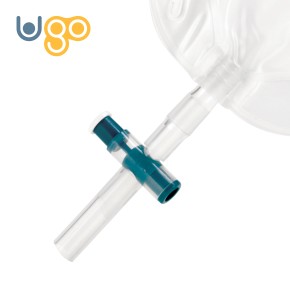 Ugo 7C, Beinbeutel 750 ml, 5cm, Schwenkh (10 Stck) steril, Schlauch 5 cm, mit Textilbeschichtung